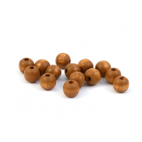 ROUND 6MM WOOD BEAD LIGHT BROWN (PACK OF 10 BEADS)